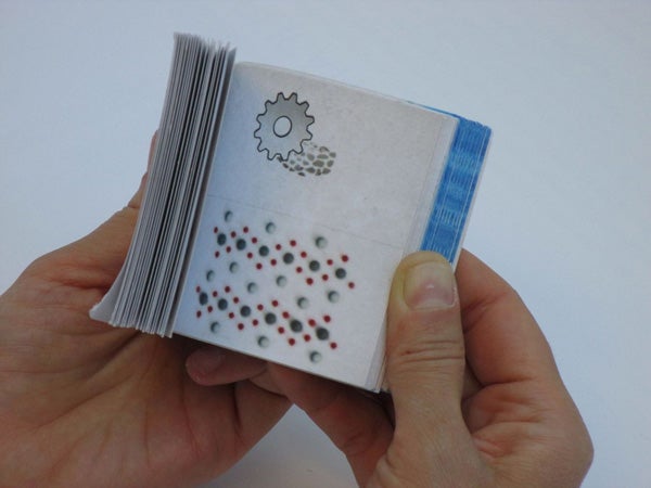 Student Alex Dyke’s flipbook that animates the chemical reactions in cement manufacturing flipbook