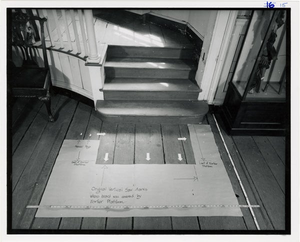 The restoration of Independence Hall took twelve years due in part to Nelson’s meticulous attention to detail, exemplified in the careful instructions he literally laid down for restoration crews to follow. Photograph courtesy UO Libraries Special Collections. Vance Independence Hall