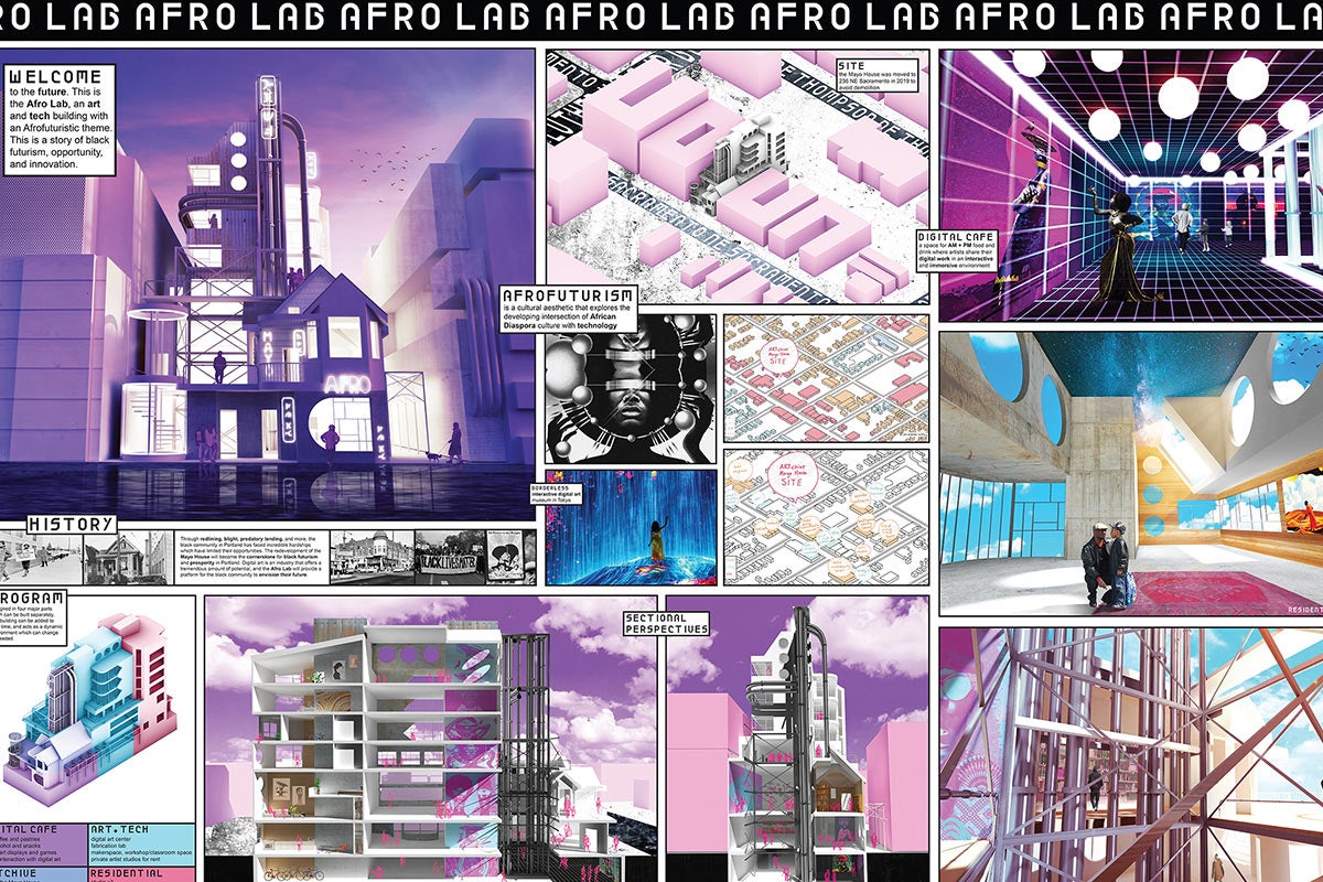 student architectural rendering of the AfroLab