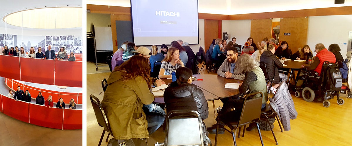 Student groups at the Ed Roberts Campus in San Francisco