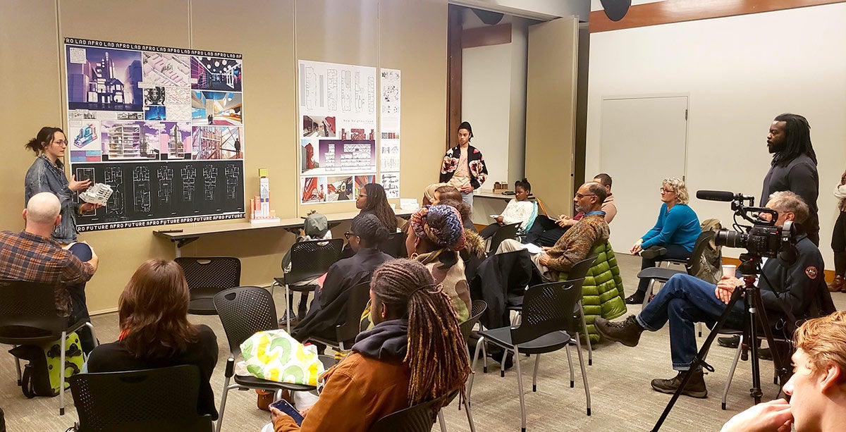Photo of a classroom presentation