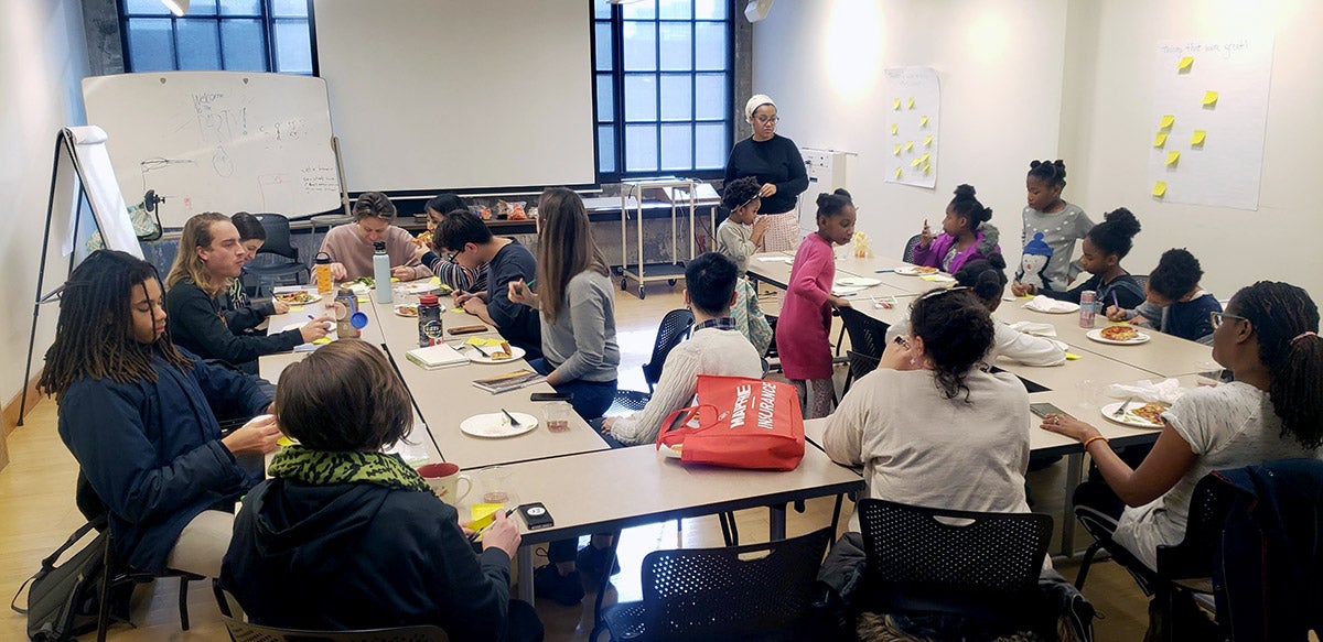 Photo of people in a classroom