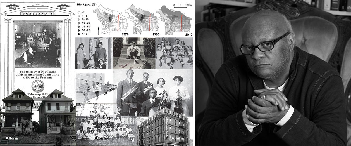 Historic photos of Portland and a photo of Craig Wilkins