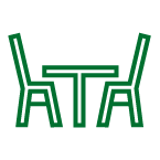 Green Chairs and Table icon