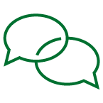 Green icon speech bubbles