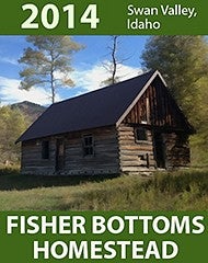 oil painting of log cabin