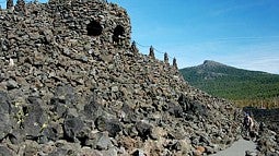 The Dee Wright Observatory in the Willamette National Forest outside Bend