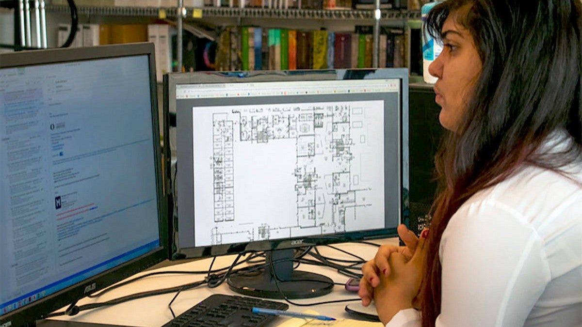 Woman working at computer