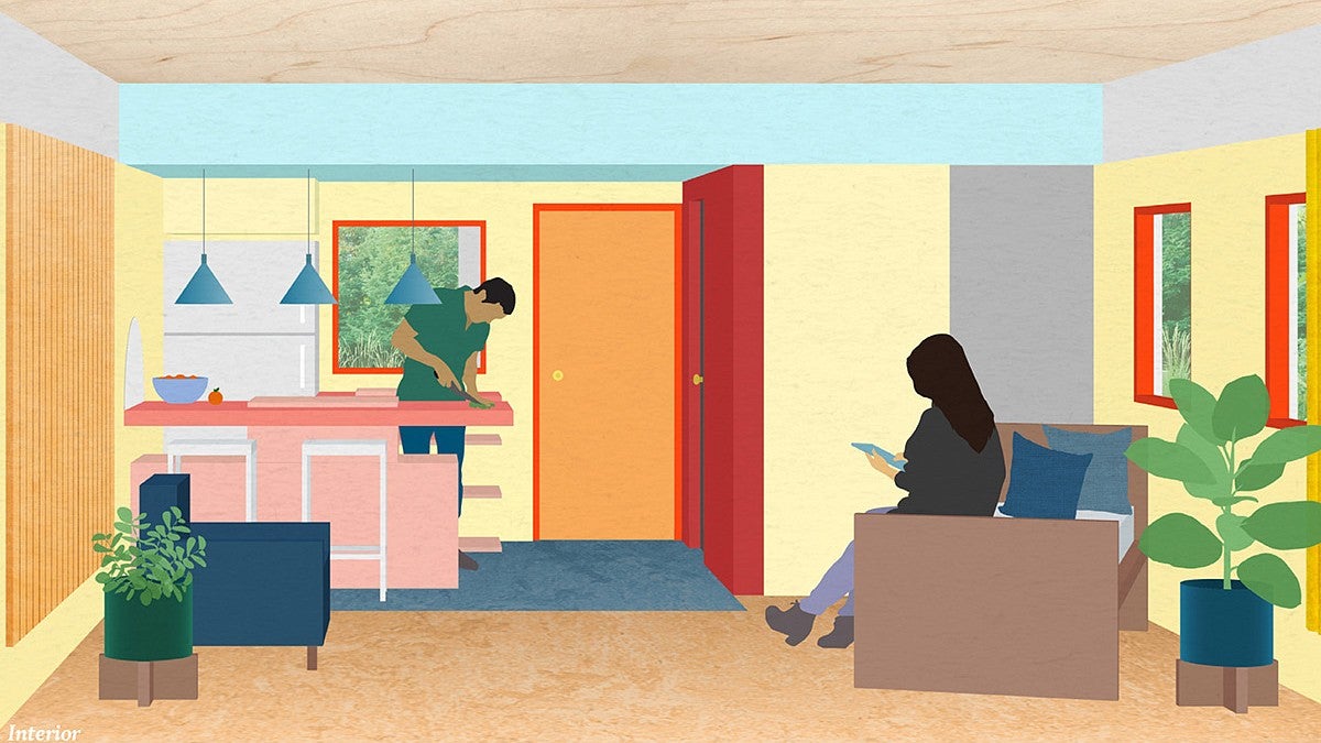 Graphic art of the inside of an ADU