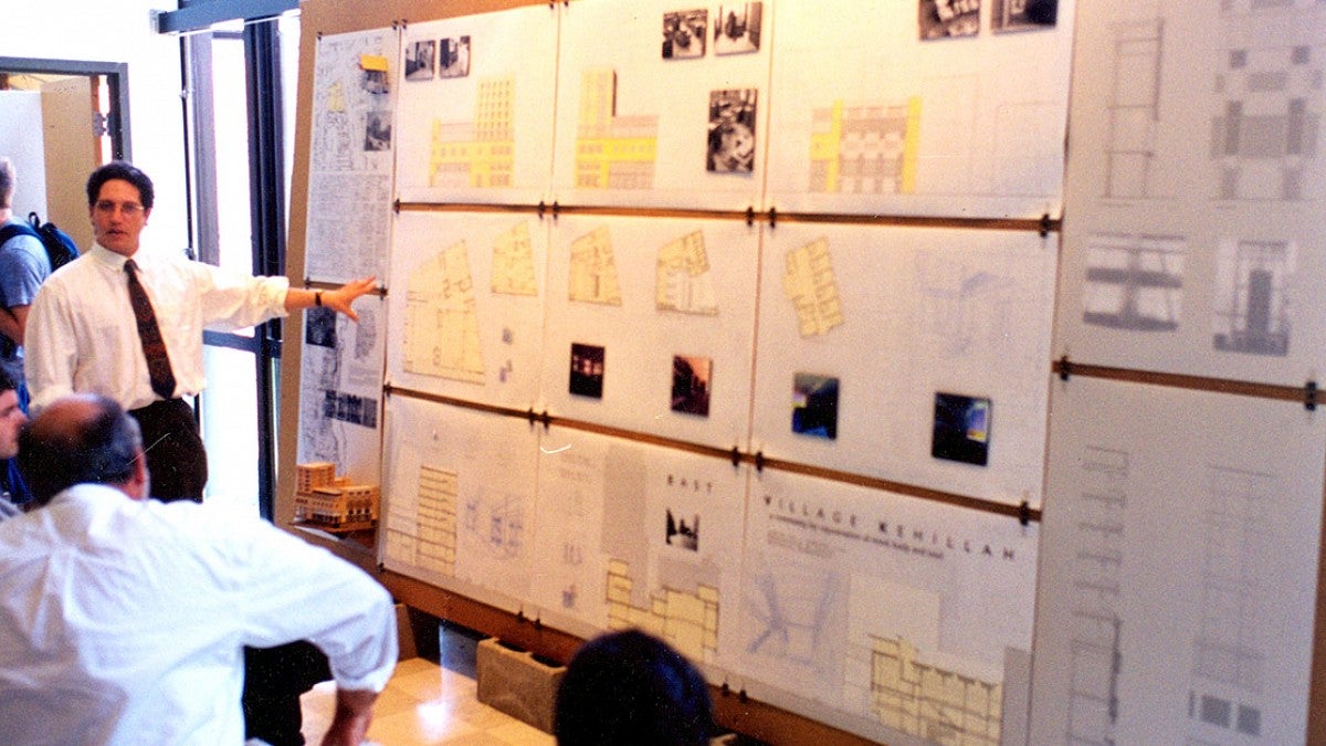 Photo of student at architecture review