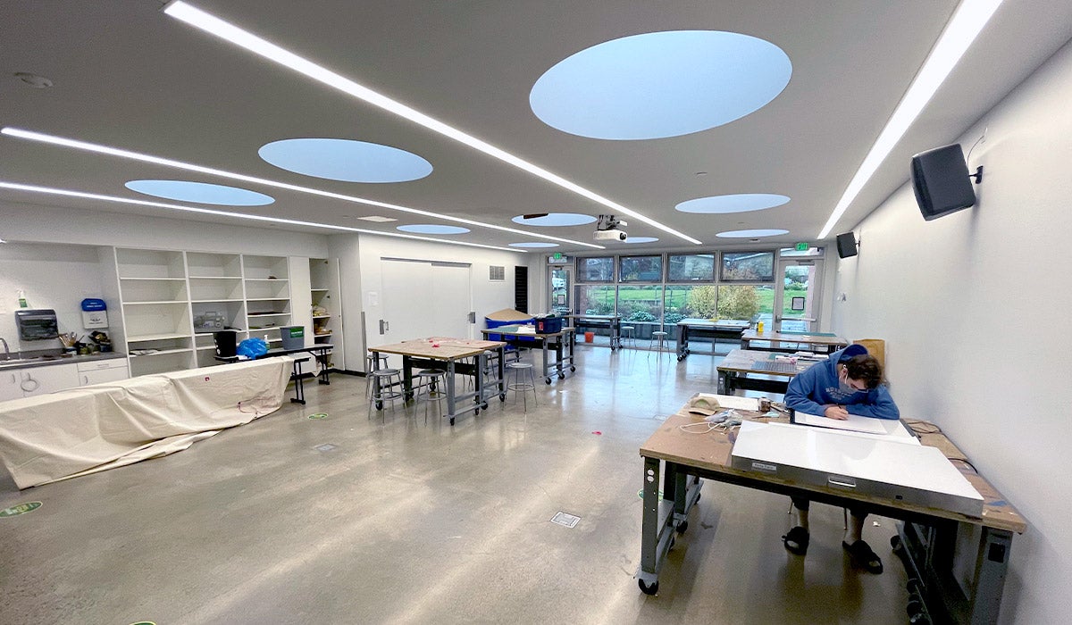 Photo of a student in a classroom