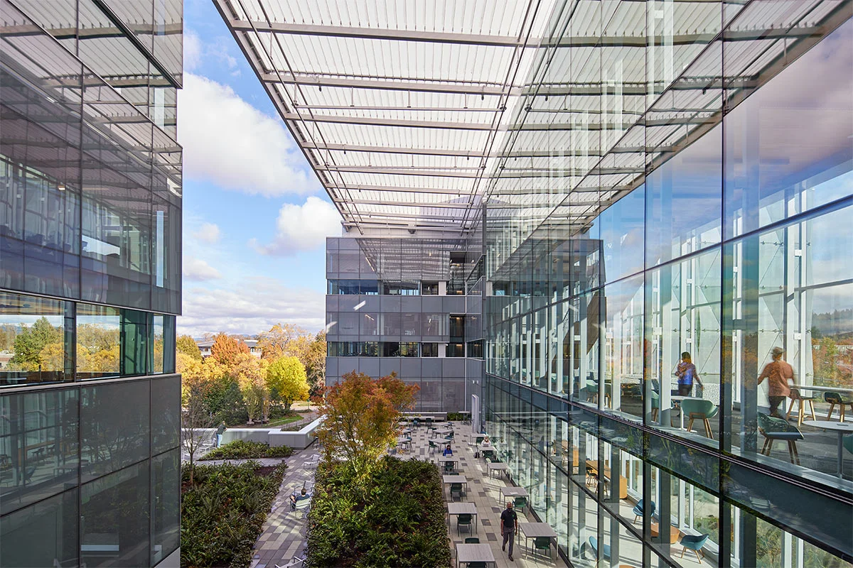 Photo of terrace at Knight Campus