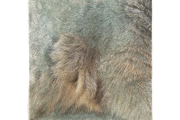 Grid photo of "Belly", Laura Vanderburgh's work that uses high resolution photos with deliberate holes to create an organic piece.