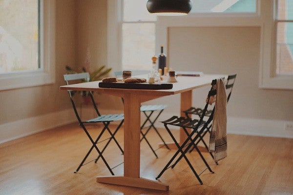 Photograph of a table created by Tom Bonamicci. 
