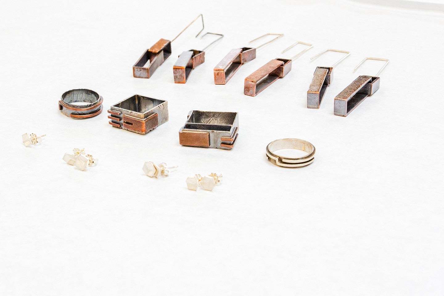 Rings and earrings. 