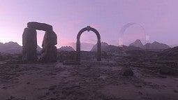 Graphic rendering of three arches
