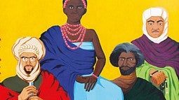 Painting of Civil Rights Leaders Maya Agapito says of her portrayal of Malcolm X, Harriet Tubman, Frederick Douglass, and Martin Luther King Jr