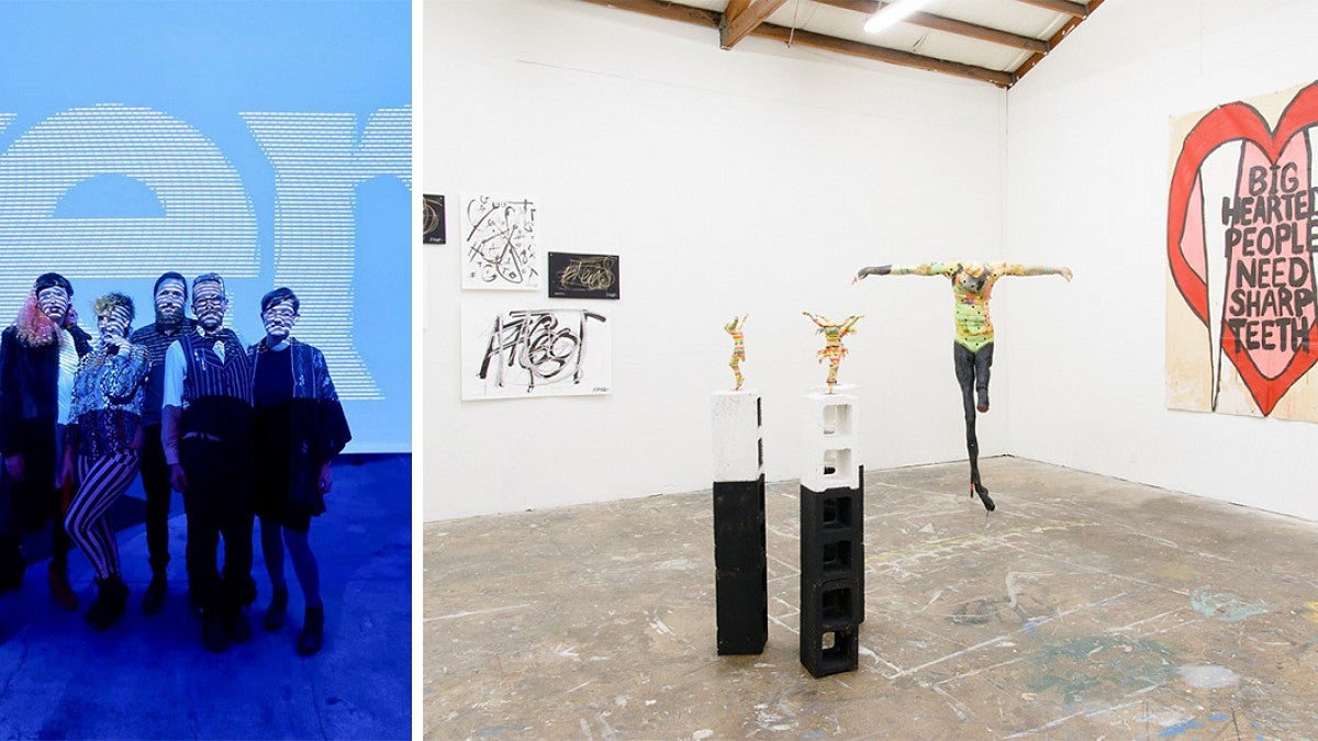 Tropical contemporary members and art in the gallery