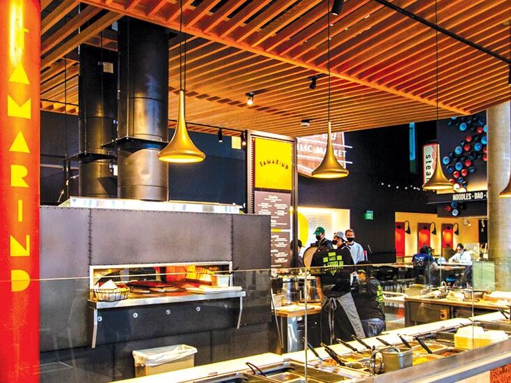 The Tamarind dining venue on campus has lots of pre-prepared options to pick from.