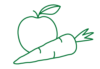 Icon of carrot and apple
