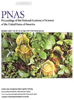 Cover of the PNAS journal showing a Venus flytrap
