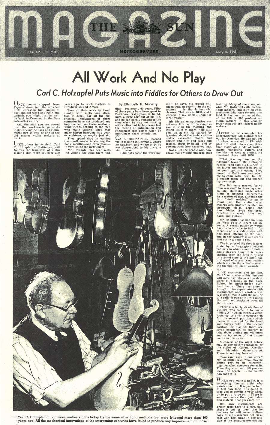 Holzapfel-Violin-Shop-Sunday-Sun-Magazine-1948-1