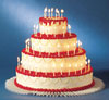A multi-tiered cake