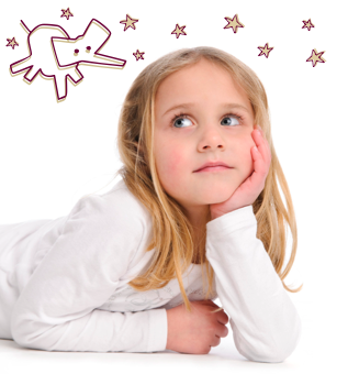 A young girl daydreaming