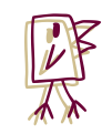 A hand drawn bird