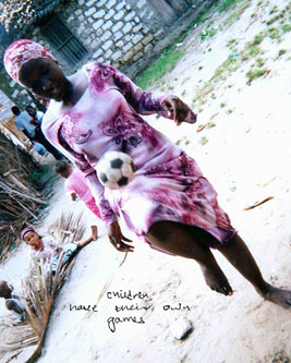 A woman playing soccer