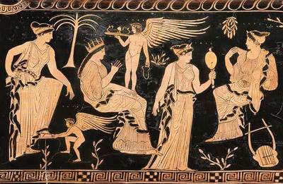 A story depicted on an ancient Greek urn