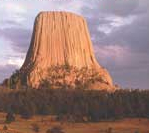 A mountain surrounded by trees