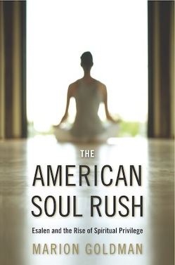 A woman seated in a meditation pose on the book cover of "The American Soul Rush"