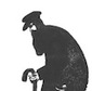 An image of a bent man with a cane