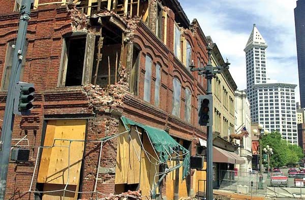 damaged building