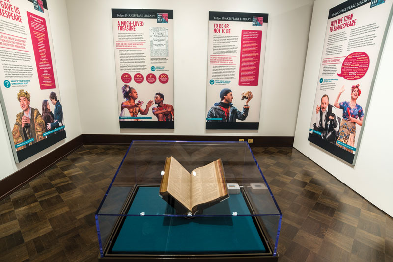 First Folio, opened to "To Be or Not to Be" soliloquy in Hamlet