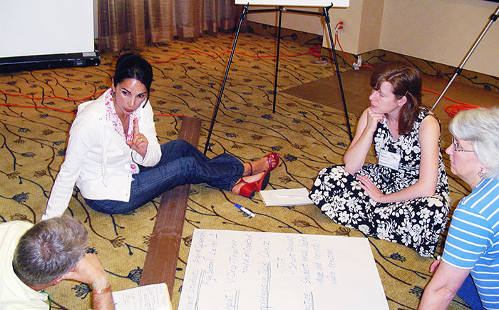 Teachers working together during a CASLS workshop