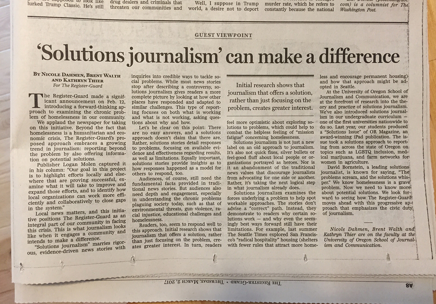 Solutions Journalism Op-Ed