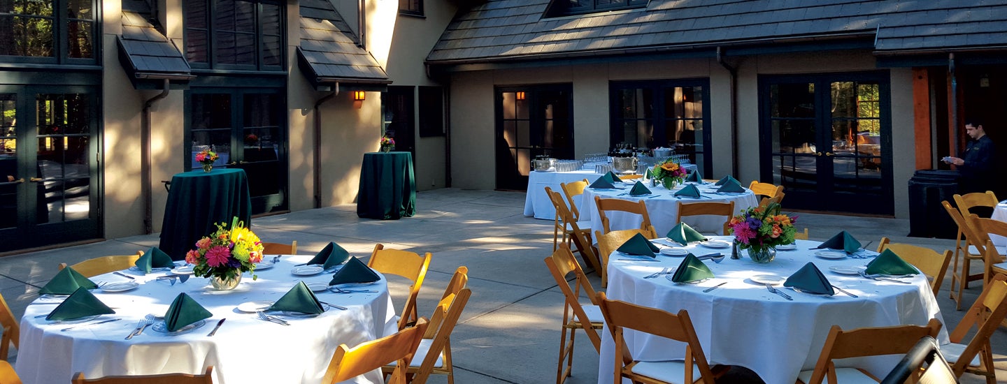 Photo of an outdoor banquet.