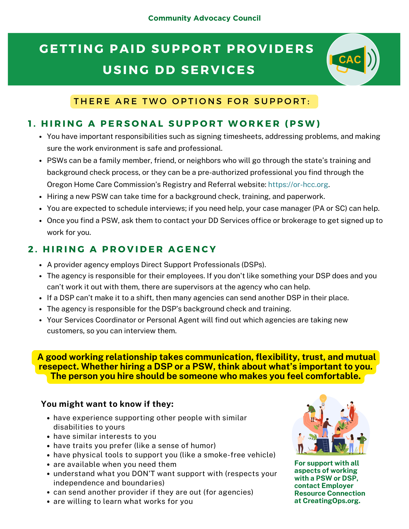 Getting Paid Support Providers