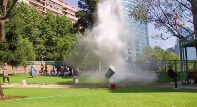 Exploding volcano simulation