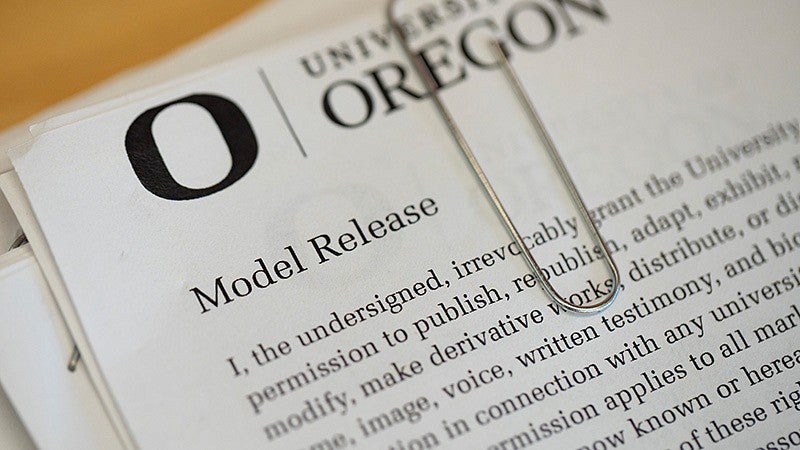 photo of upper corner of model release form