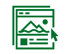 line art of webpage with mountain