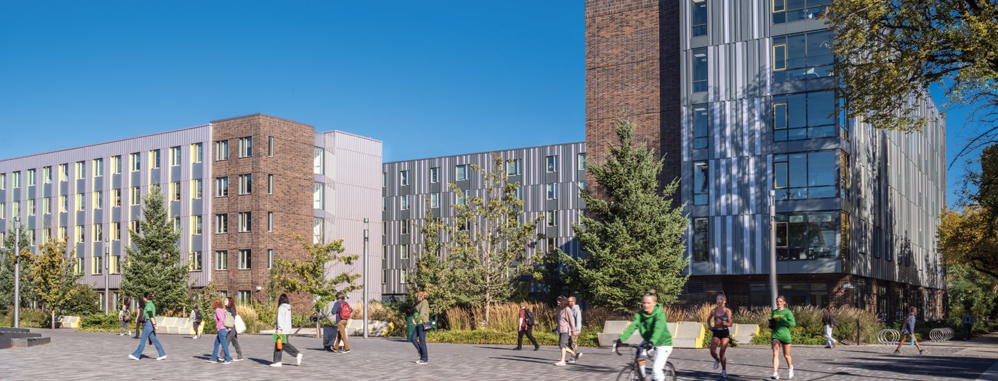 Photo of exterior of UO residence halls