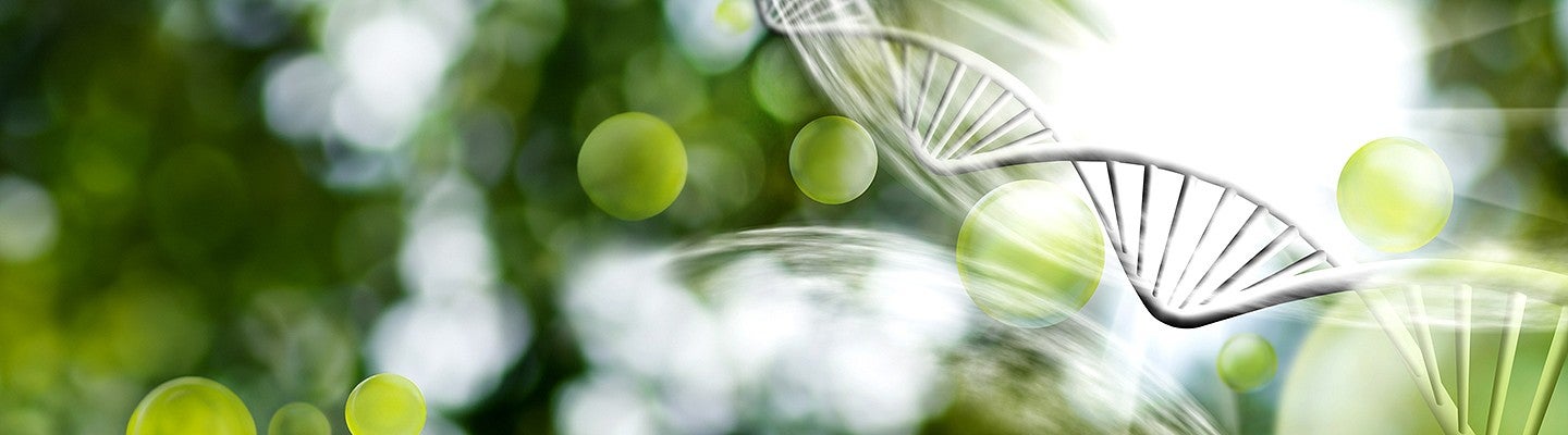 research graph and floating green balls