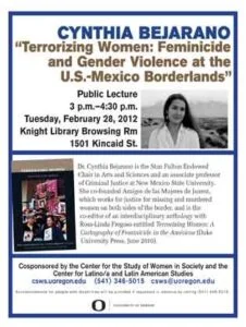 0212-Bejarano-flyer Cynthia Bejarano Lecture Poster