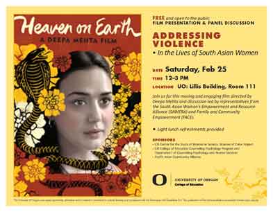 Addressing-Violence-SAWERA-event Addressing Violence in the Lives of South Asian Women poster