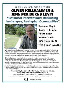 Poster for “Botanical Interventions: Rebuilding Landscapes, Reshaping Communities” with Oliver Kellhammer & Jennifer Burns Levin