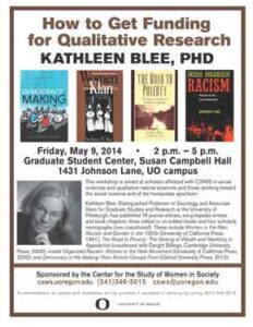 Poster for Kathleen Blee's event