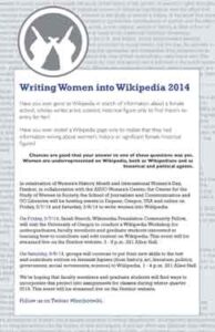 Writing Women into Wikipedia 2014 Poster